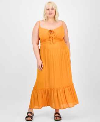 FULL CIRCLE TRENDS - Trendy Plus Tie-Front Maxi Dress
