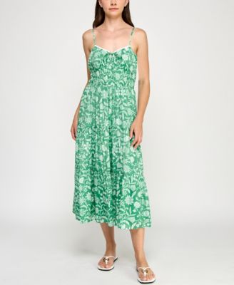 Trixxi - Juniors' Printed Spaghetti-Strap Midi Dress