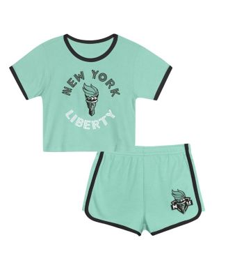 Outerstuff - Toddler 2-Pieces Mint New York Liberty Double Run T-Shirt and Shorts Set