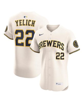 Nike - Men's Christian Yelich Cream Milwaukee Brewers Home Elite Player Jersey