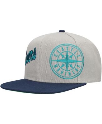 Mitchell & Ness - Men's Gray Seattle Mariners Knock Out Panel Snapback Hat