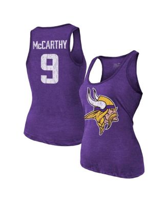 Majestic - Women's J.J. McCarthy Purple Minnesota Vikings Name Number Tri-Blend Scoop neck Tank Top