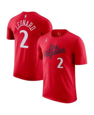 Jordan - Men's Kawhi Leonard Red LA Clippers Statement Edition Name Number T-Shirt