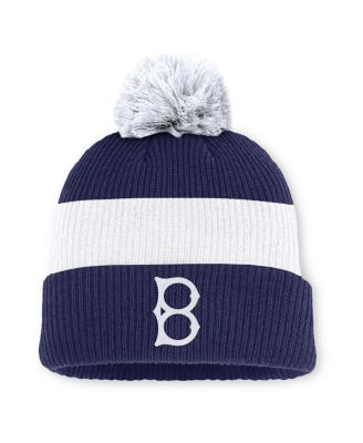 Nike - Men's Blue/White Brooklyn Dodgers Cooperstown Collection Peak Standard Cuffed Knit Hat with Pom