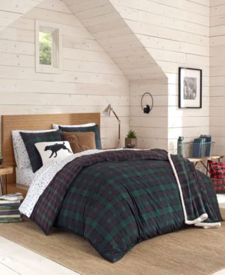 Eddie Bauer - Woodland Tartan Green Duvet Cover Set, Twin
