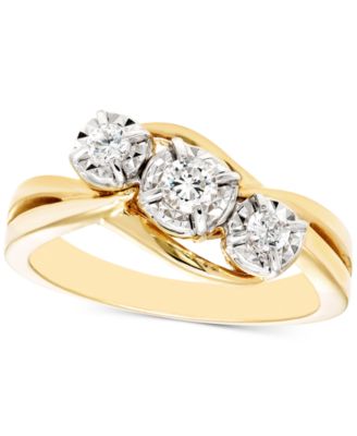 Macy's - Diamond Three Stone Ring (1/4 ct. t.w.)