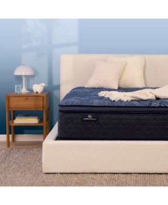Serta - Perfect Sleeper Cobalt Calm 15" Plush Pillow Top Mattress Set, Queen