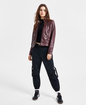 Jou Jou - Juniors' Faux-Fur-Lined Moto Jacket