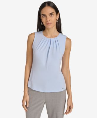 Calvin Klein - Petite Pleat-Neck Camisole