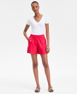 I.N.C. International Concepts - Women's Side-Pocket Tab-Hem Shorts