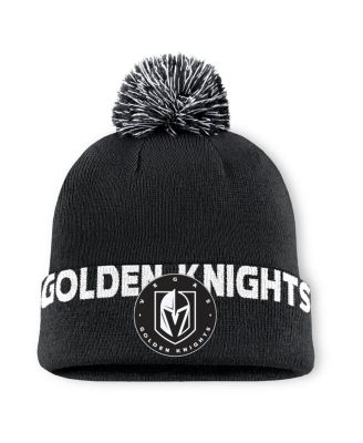 Fanatics - Men's Black Vegas Golden Knights Fundamental High Stick Cuffed Knit Hat with Pom