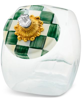 MacKenzie-Childs - Cookie Jar with Emerald Check Lid