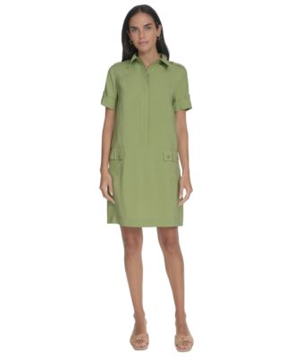 Calvin Klein - Women's Spread-Collar Sheath Shirtdress