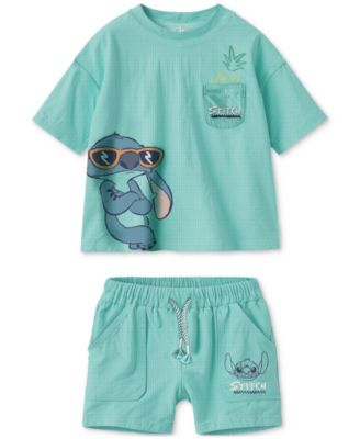 Disney - Baby Boys 2-Pc. Stitch T-Shirt & Shorts Set