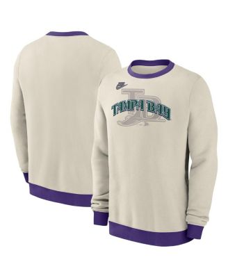 Nike - Men's Cream Tampa Bay Rays Cooperstown Collection Fleece Pullover Sweatshirt