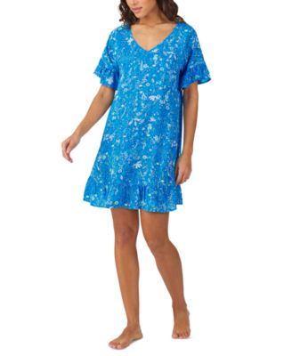 Cuddl Duds - Women's Printed Short-Sleeve Sleep Tunic
