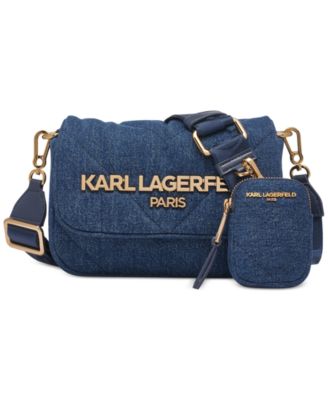 KARL LAGERFELD PARIS - Voyage Quilted Denim Crossbody Bag