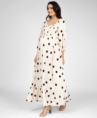 Seraphine - Women's Maternity Shirred Bodice Midi Dress