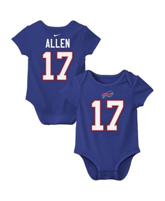 Nike - Baby Boys and Girls Josh Allen Royal Buffalo Bills Player Name Number Bodysuit