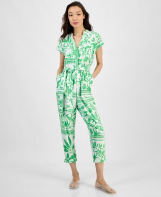 I.N.C. International Concepts - Women's Belted Cap-Sleeve Jumpsuit