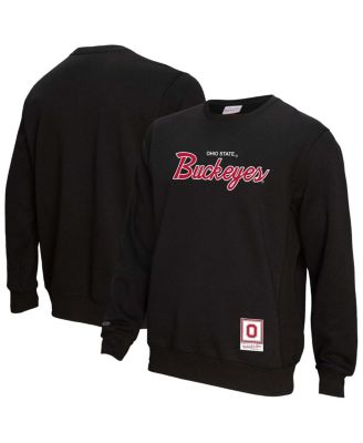 Mitchell & Ness - Men's  Black Ohio State Buckeyes Elite Script Pullover Sweatshirt