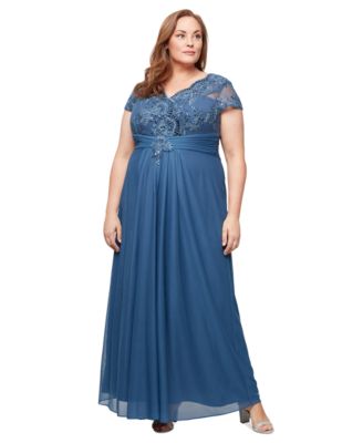 Alex Evenings - Plus Size Sequinned Embroidered Evening Gown