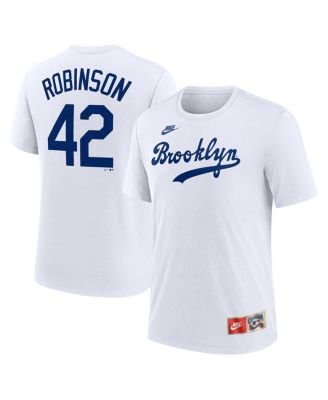 Nike - Men's Jackie Robinson White Brooklyn Dodgers Cooperstown Collection Tri-Blend Name Number T-Shirt