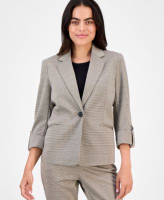 AK Anne Klein - Petite Notch-Collar One-Button Blazer