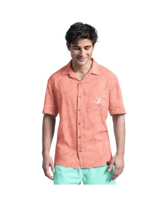 Margaritaville - Men's Coral Baltimore Orioles Linen Party Button-Up Shirt