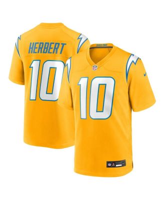 Nike - Men's Justin Herbert Gold Los Angeles Chargers Alternate Charger Power Game Player Jersey