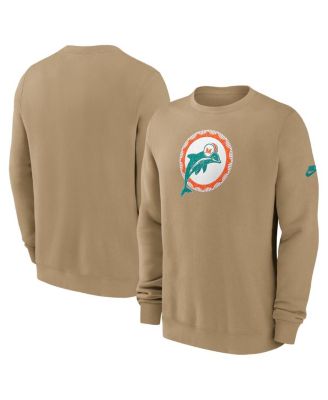 Nike - Men's Tan Miami Dolphins Swing Pass Rewind Club Pullover Sweatshirt