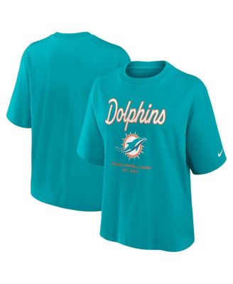 Nike - Women's Aqua Miami Dolphins Essential Script Relaxed Boxy T-Shirt