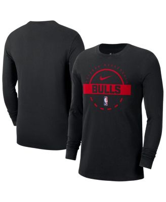 Nike - Men's Black Chicago Bulls Authentic Long Sleeve Practice T-Shirt