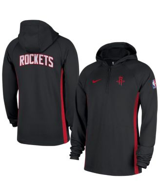 Nike - Men's Black Houston Rockets Authentic On Court Zone Quarter-Zip Dri-FIT Hoodie Jacket