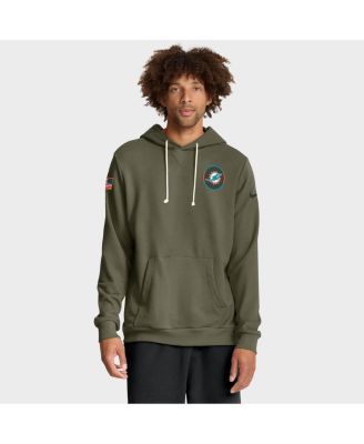 Nike - Men's Olive Miami Dolphins 2025 Salute to Service Sideline Standard Issue Dri-FIT Hoodie