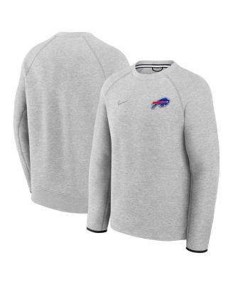 Nike - Men's Heather Gray Buffalo Bills Tech Fleece Raglan Sweatshirt