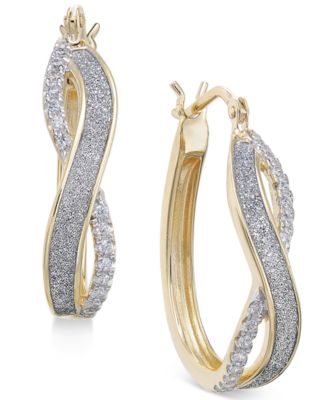 Macy's - Diamond Glitter Infinity Hoop Earrings (1/6 ct. t.w.)