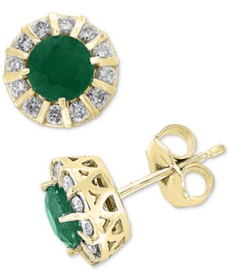 EFFY Collection - Tanzanite (7/8 ct. t.w.) & Diamond (1/3 ct. t.w.) Stud Earrings in 14k Gold (Also available in Ruby & Emerald)