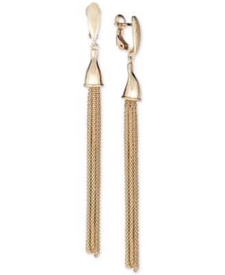Italian Gold - Tassel Drop Earrings in 14k Gold-Plated Sterling Silver