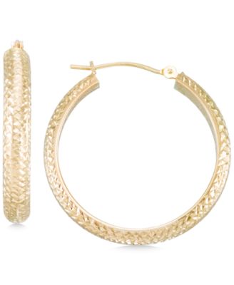 Macy's - Polished Teardrop Hoop Earrings in 10k Gold-Plated Sterling Silver