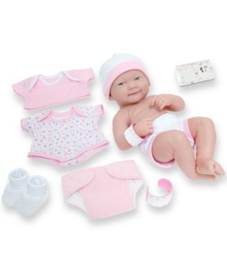 JC TOYS - JC Toys, La Newborn All Vinyl Realistic Smiling Baby Doll 13 inch, Deluxe Diaper Changing Bag Gift Set - Perfect For Children 2 Years and older, Designed by Berenguer.