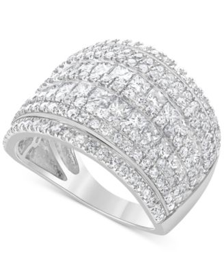 Macy's - Diamond Cluster Multi Row Ring (3 ct. t.w.) in 14k White Gold