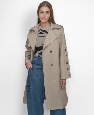 DKNY - Women's Belted Grommet-Sleeve Trench Coat