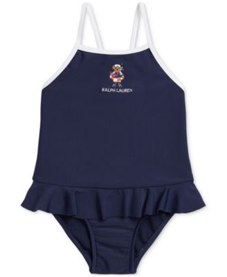 Polo Ralph Lauren - Baby Polo Bear One-Piece Ruffled Swimsuit
