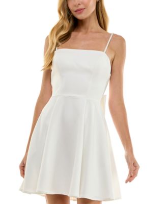 City Studios - Juniors' Embellished-Strap Bow-Back Dress