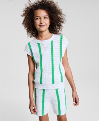Epic Threads - Big Girls Striped Crochet Knit Top