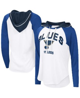 G-III 4Her by Carl Banks - Women's&nbsp; White St. Louis Blues VIP Raglan Long Sleeve Hoodie T-shirt