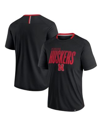 Fanatics - Men's Black Nebraska Huskers Defender Fade Slant T-shirt