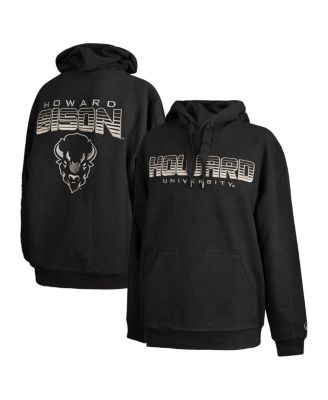 FISLL - Men's  Black Howard Bison Puff Print Sliced Pullover Hoodie