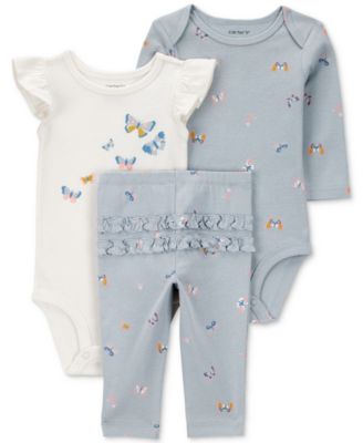 Carter's - Baby Girls 3-Pc. Cotton Butterfly Little Character Set